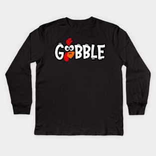 Gobble Gobble Thanksgiving Shirt, Thanksgiving t shirt womens, family thanksgiving shirts, funny Thanksgiving Shirt Kids Long Sleeve T-Shirt